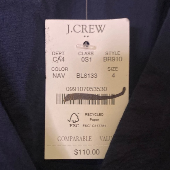 NWT J.Crew Women’s‎ Faux-Wrap Sleeveless Mini Dress in Navy Blue Size 4 - Picture 4 of 6